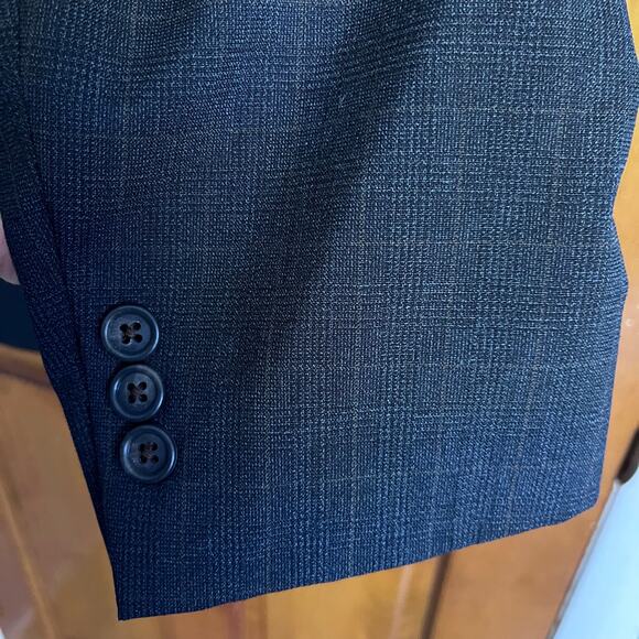 Jos. A. Bank Plaid Window Pane Gray 3 Button Sport Coat Jacket Career 39R - Picture 8 of 9